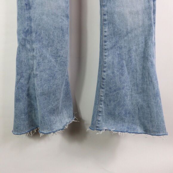 7 For All Mankind No Filter Ultra High Rise Skinny Flare raw hem jeans size 25 - Picture 6 of 10